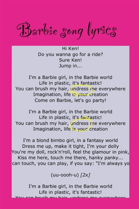 barbie lyrics